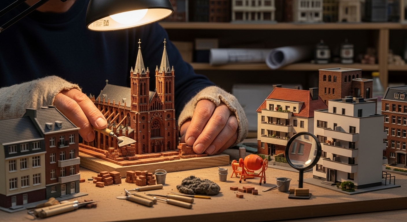 How Miniature Brick Building Creates Tiny Architectural Models