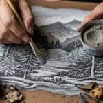 Growing Interest in Ash Painting Using Burnt Materials Creatively